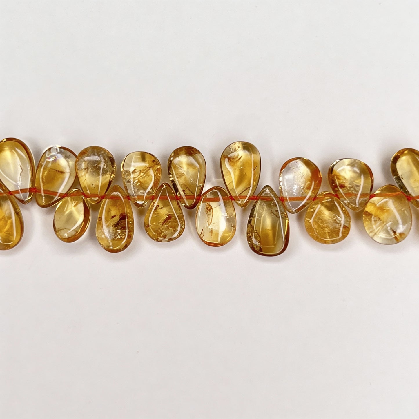 8-9mm Plain Smooth Natural Citrine Briolette 15.5-16 inch 118-120 pcs/strand