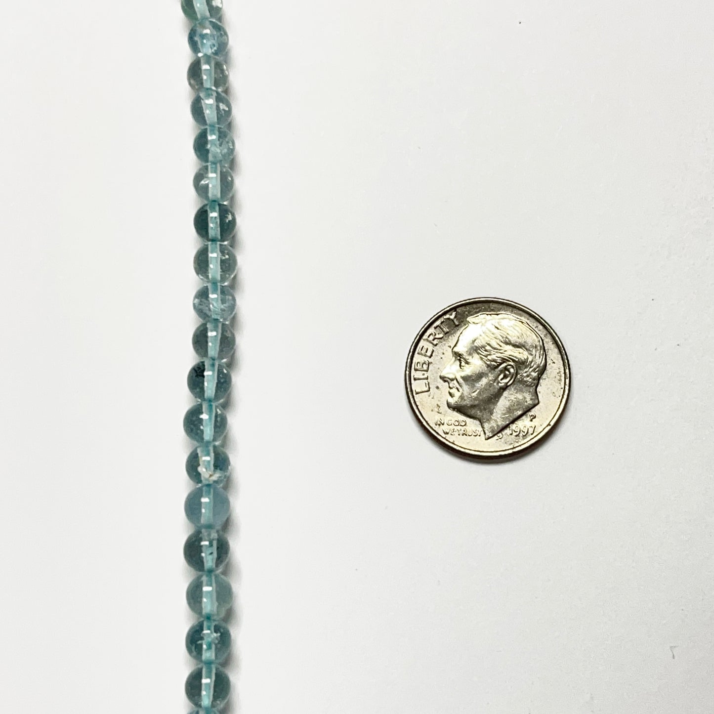 4.1–4.5mm Smooth Round Aquamarine 14 inch 92 pcs/strand AAA High Quality