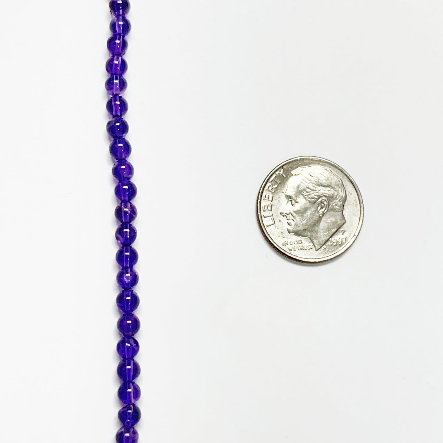 3.5–3.9mm Smooth Round Amethyst – 14.5 inch, 103 pcs/strand AAA High Quality