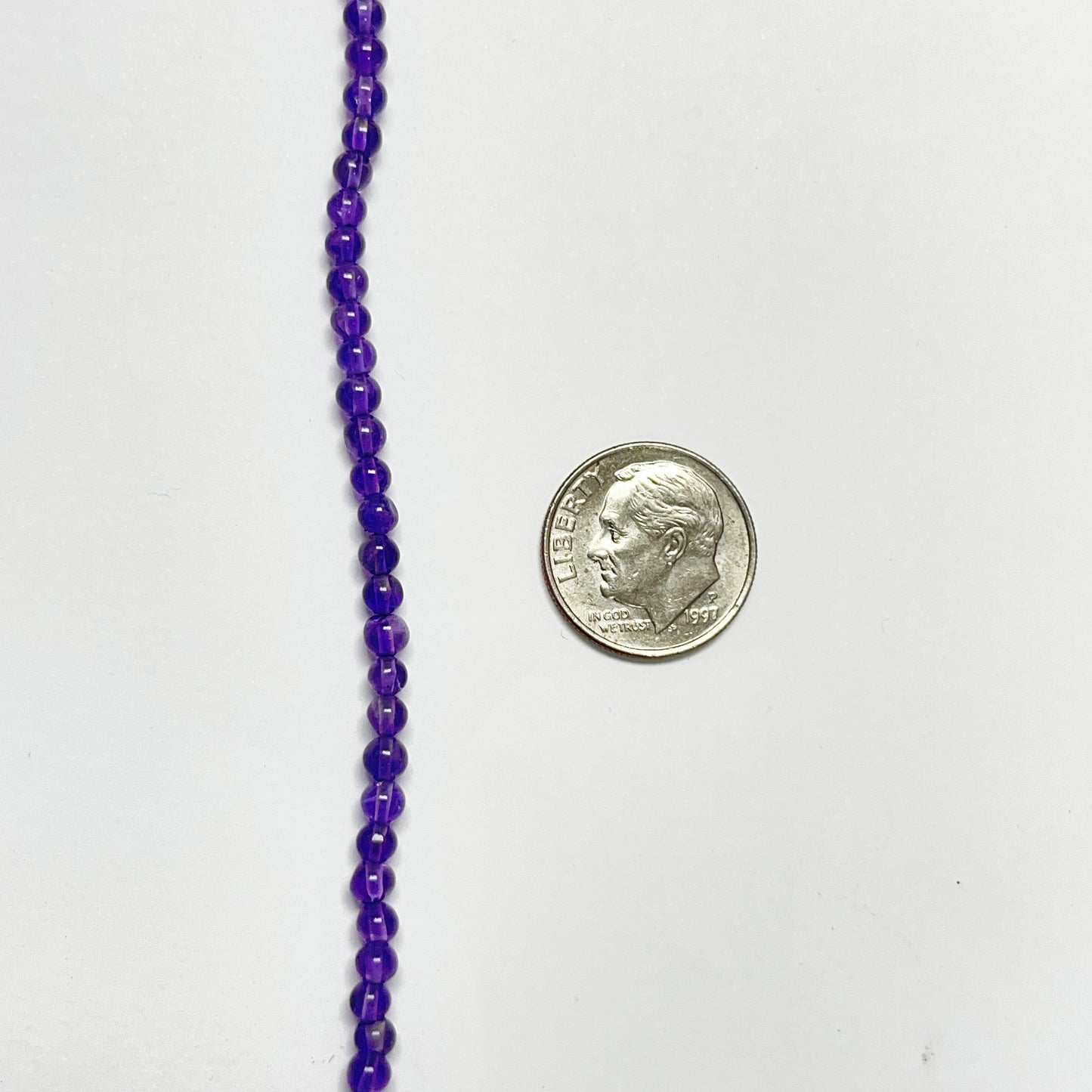 3–3.5mm Smooth Round Amethyst – 15 inch, 98 pcs/strand AAA High Quality