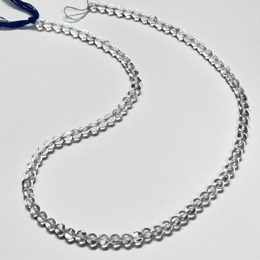 4mm Smooth Round Clear Quartz 14 inch 97 pcs/strand AAA High Quality