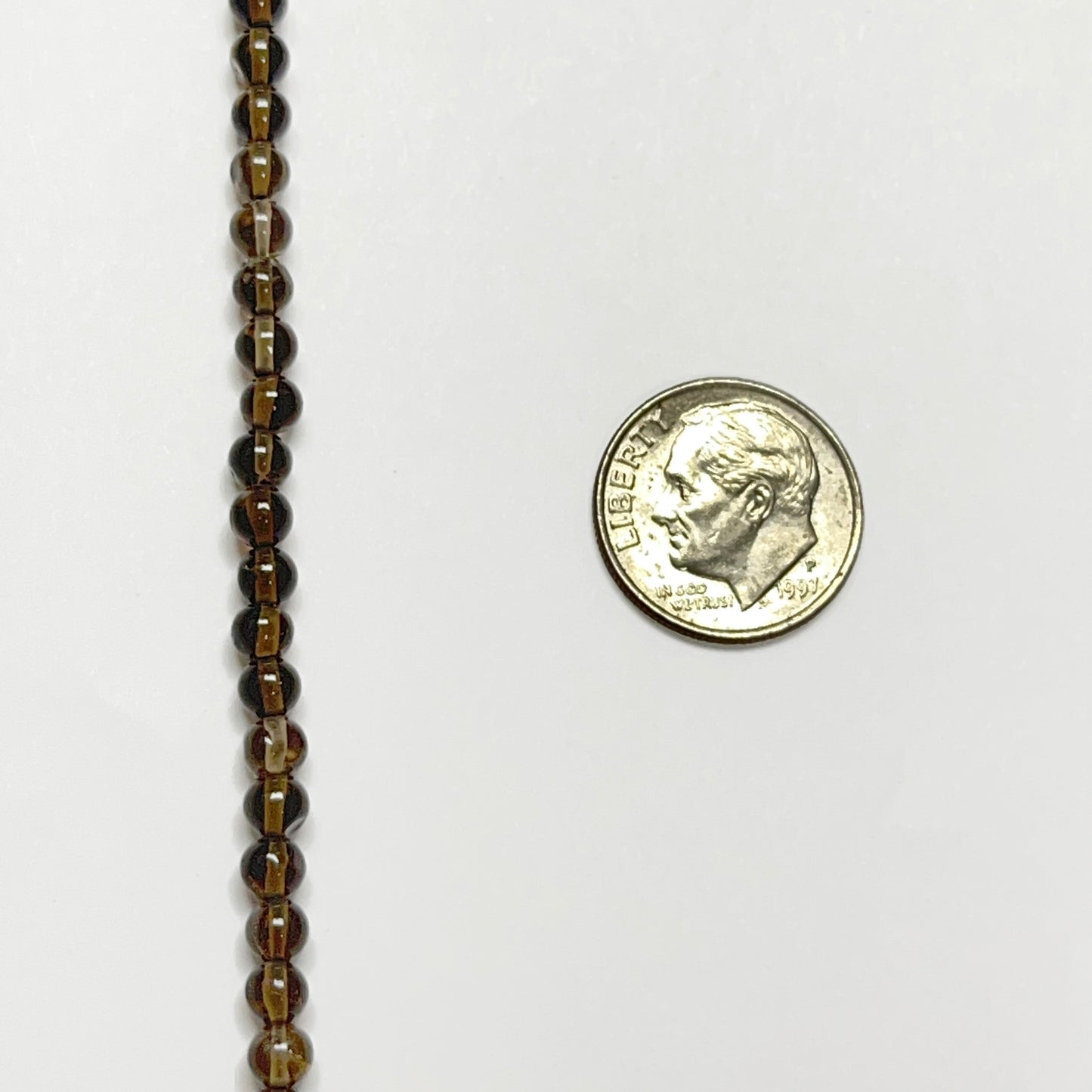 4mm Smooth Round Smoky Quartz 14 inch 97 pcs/strand AAA High Quality