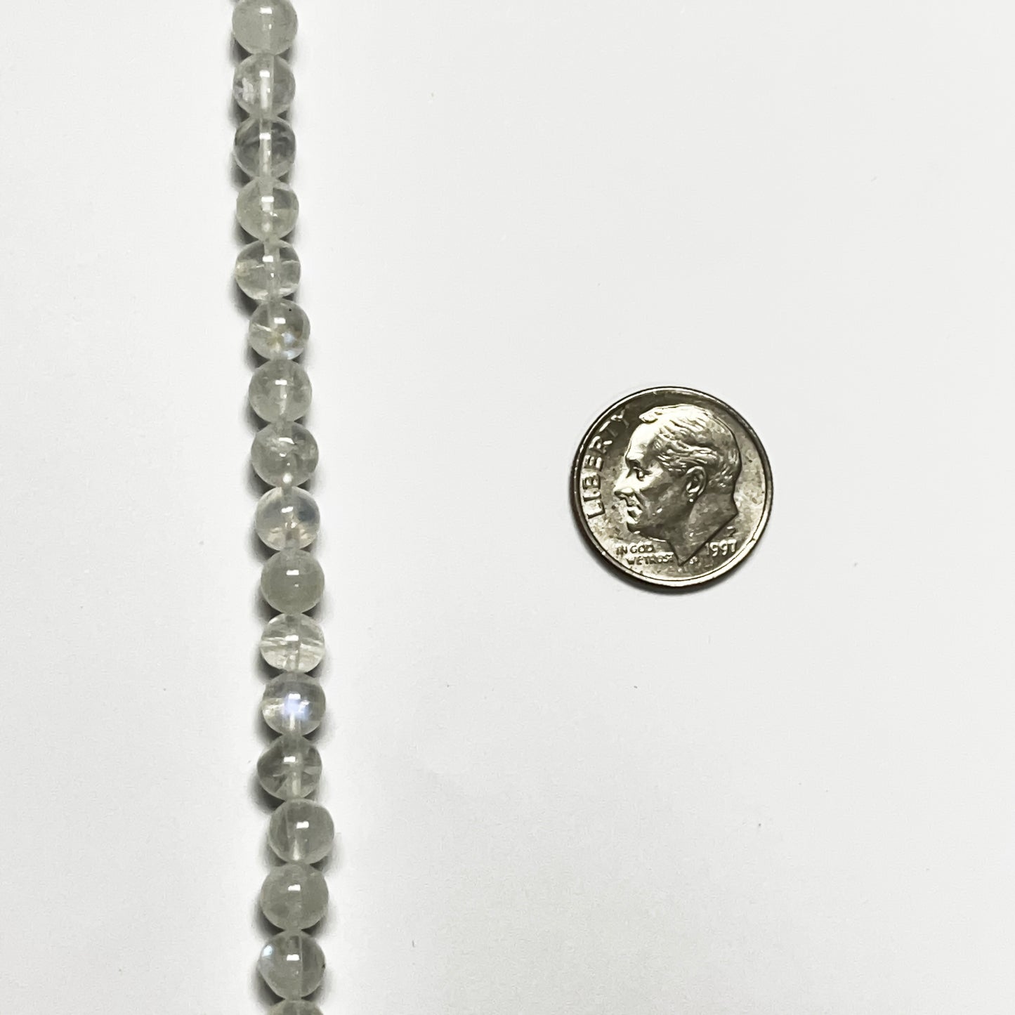 5.5–5.9mm Smooth Round Rainbow Moonstone 14.5 inch 69 pcs/strand AAA High Quality