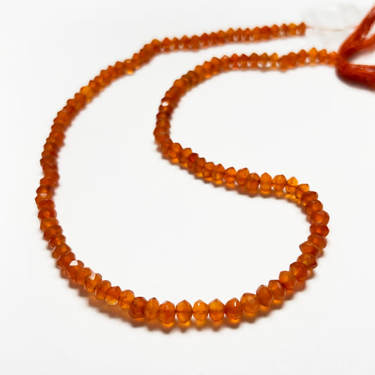 4–4.5mm Faceted Carnelian 14 inch 115 pcs/strand AAA High Quality