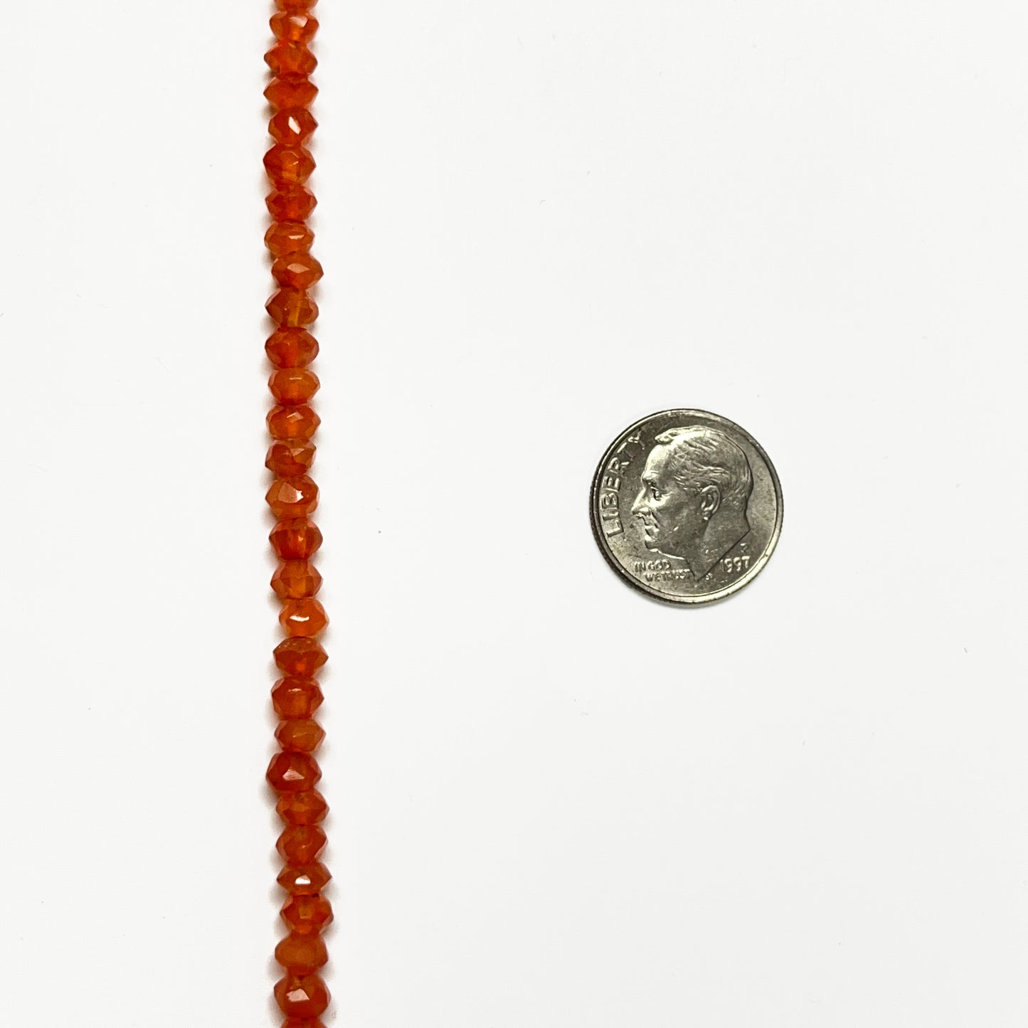 4–4.5mm Faceted Carnelian 14 inch 115 pcs/strand AAA High Quality