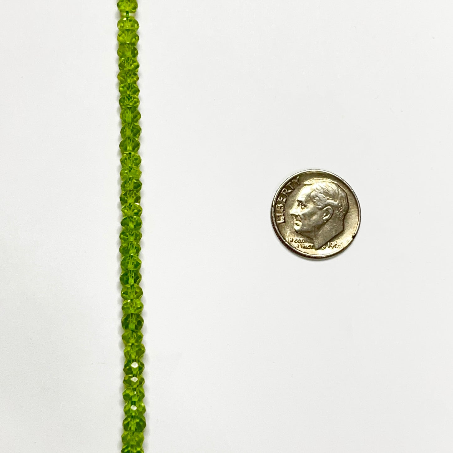 3–4mm Faceted Rondelle Peridot 15 inch 145 pcs/strand AAA High Quality
