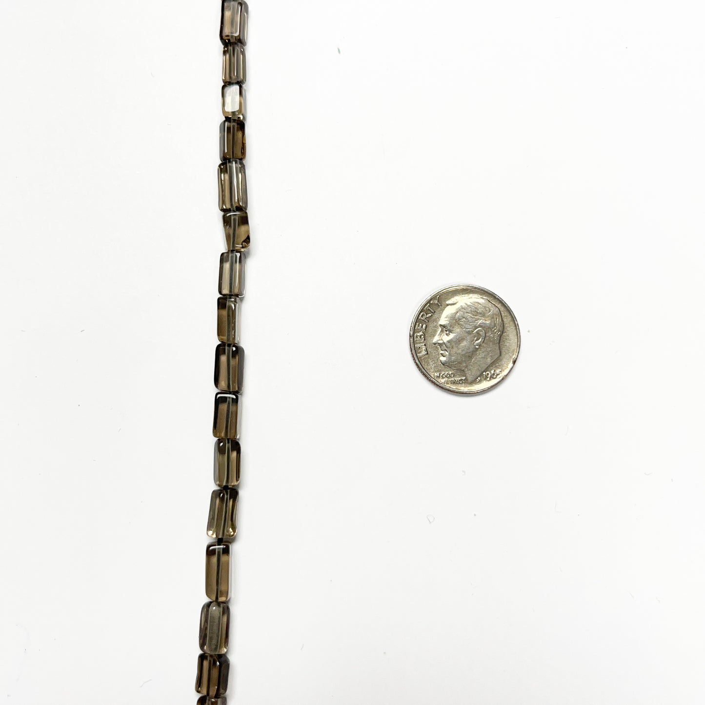 4.5–5mm x 6.5–10mm Smoky Square Quartz 14 inch ~47 pcs/strand