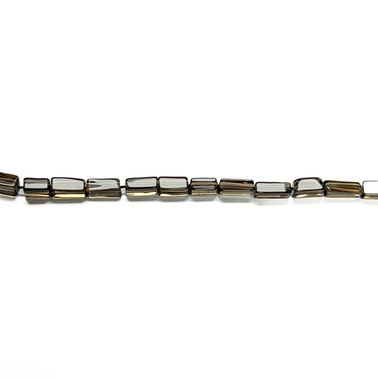 3.5–4mm x 4–9mm Smoky Square Quartz 14 inch ~47 pcs/strand