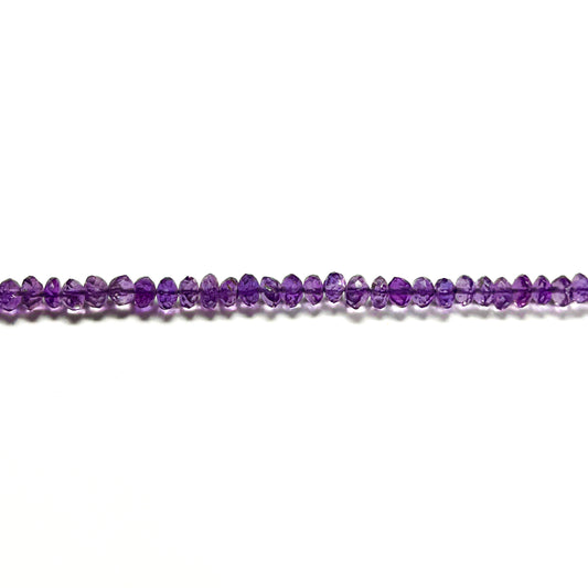 4.5–5mm Faceted Rondelle Amethyst 14 inch 113 pcs/strand