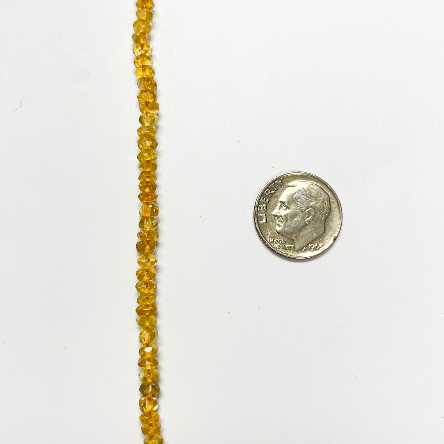 4–4.4mm Faceted Rondelle Citrine 14.5 inch 154 pcs/strand
