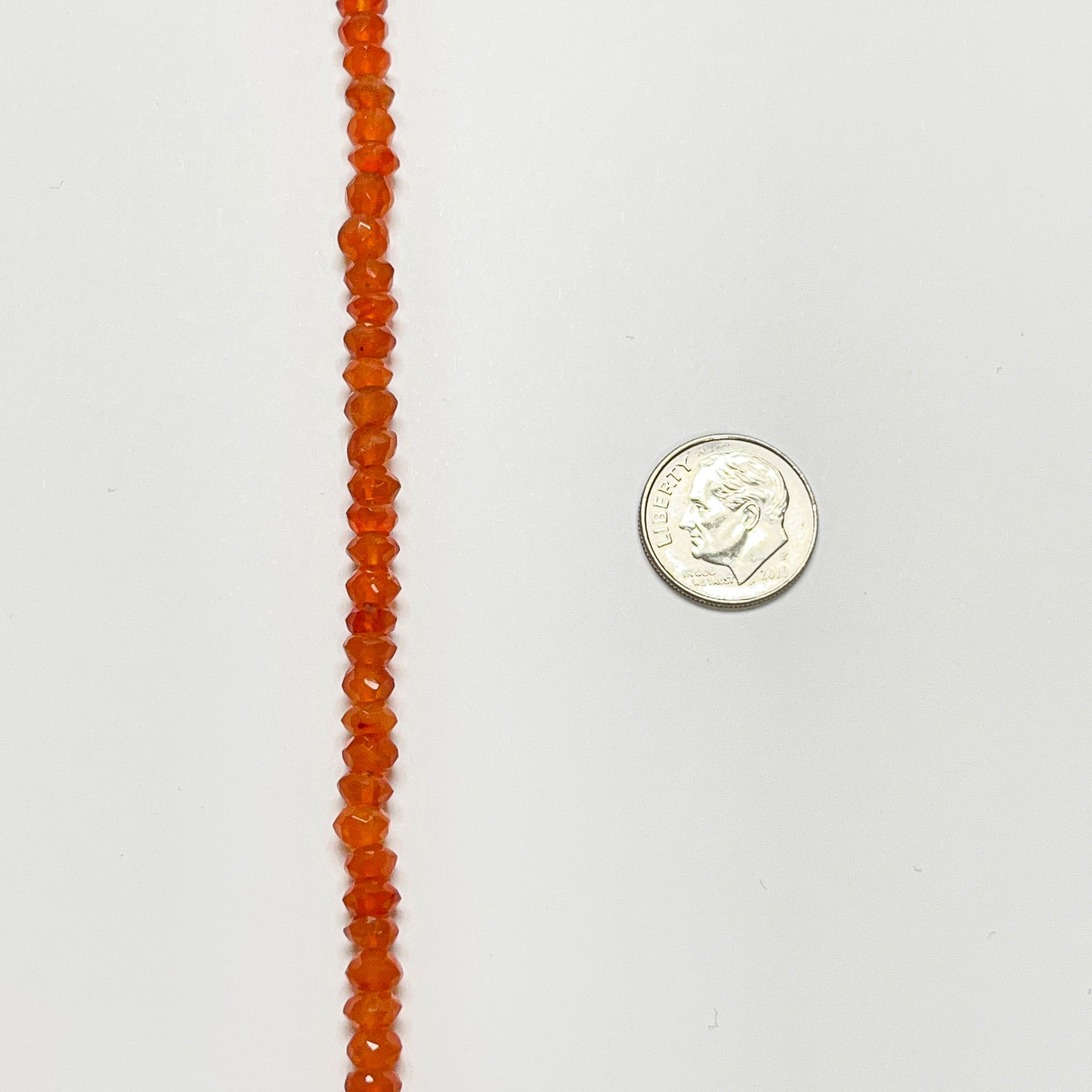 5–5.5mm Faceted Rondelle Carnelian 14 inch 107 pcs/strand