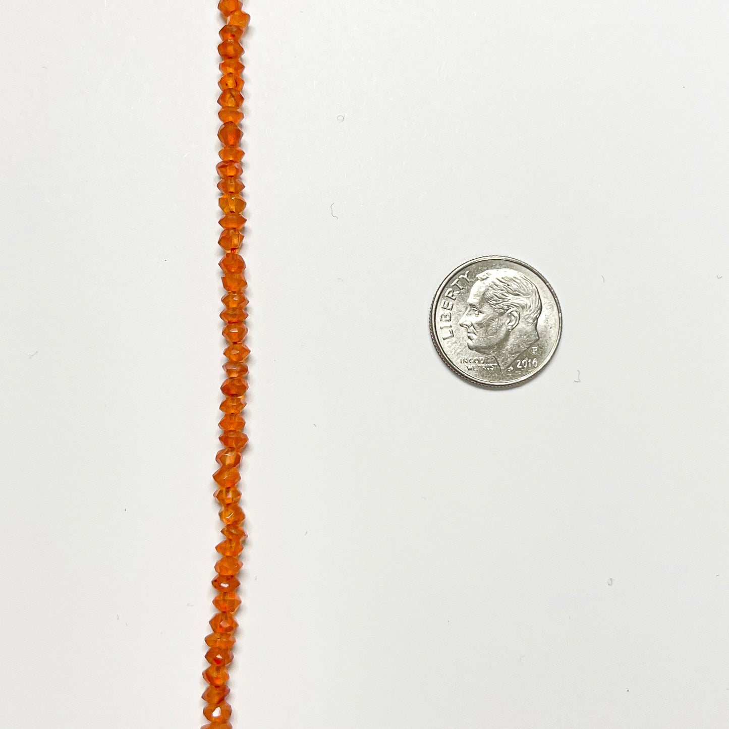 3.5–4mm Faceted Rondelle Carnelian 15 inch 164 pcs/strand