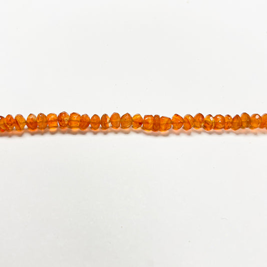 5–5.5mm Faceted Rondelle Carnelian 14 inch 107 pcs/strand