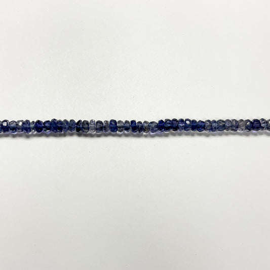 3–3.5mm Faceted Rondelle Iolite 14.5 inch ~130 pcs/strand