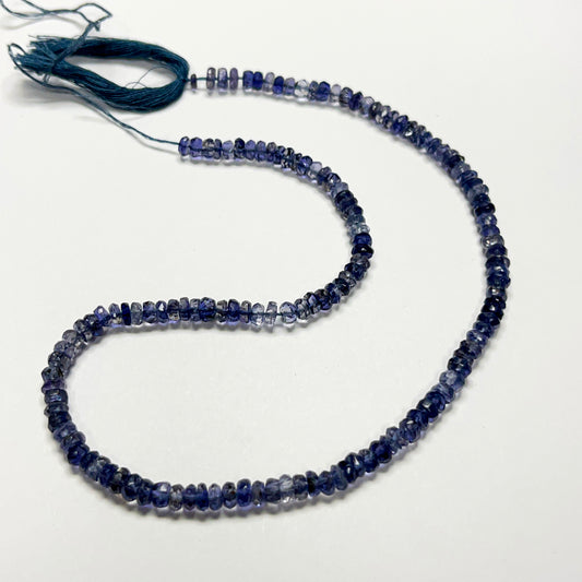 4–4.5mm Faceted Rondelle Iolite 14 inch 140 pcs/strand