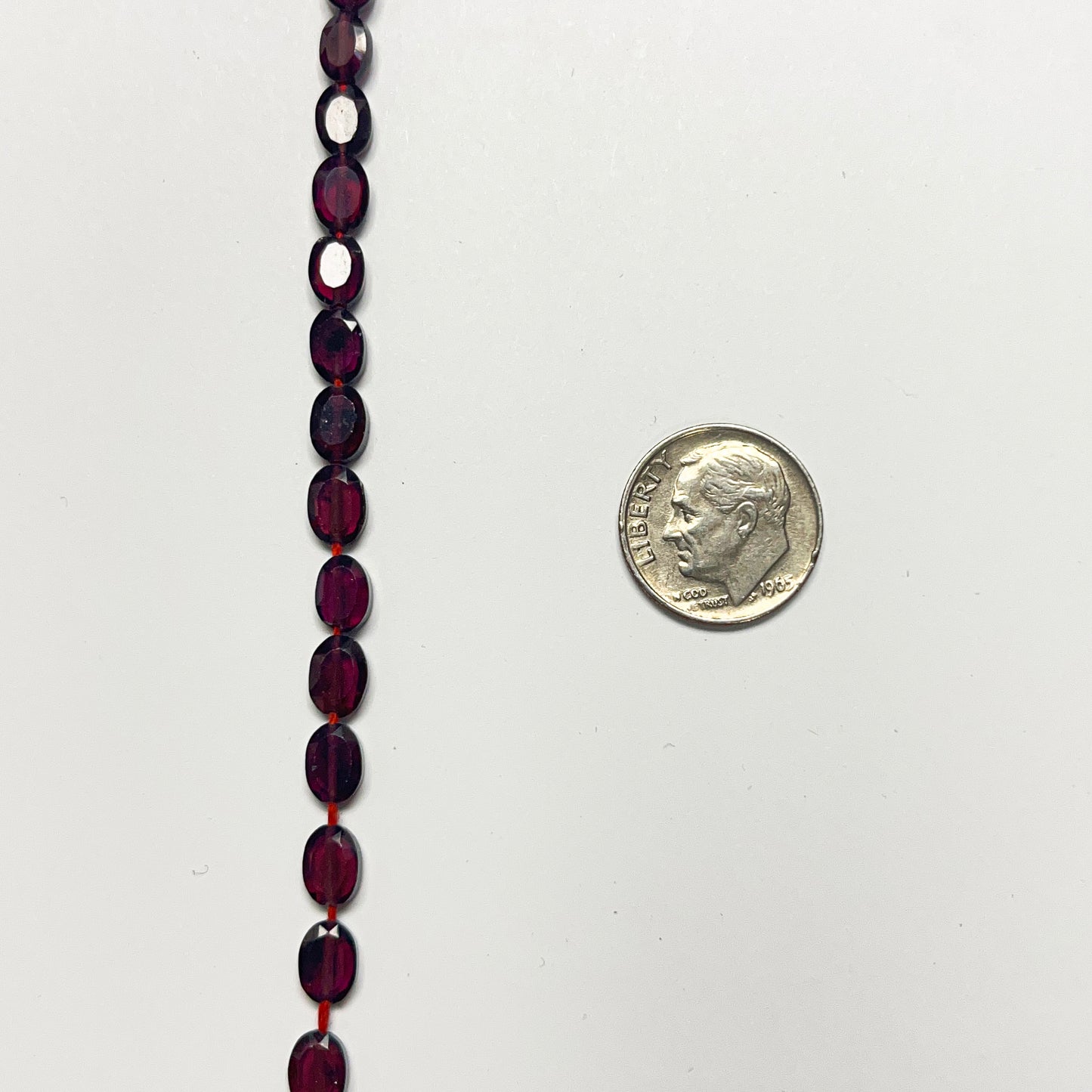 6–6.5mm x 4–4.5mm Faceted Flat Oval Garnet 14 inch ~54 pcs/strand