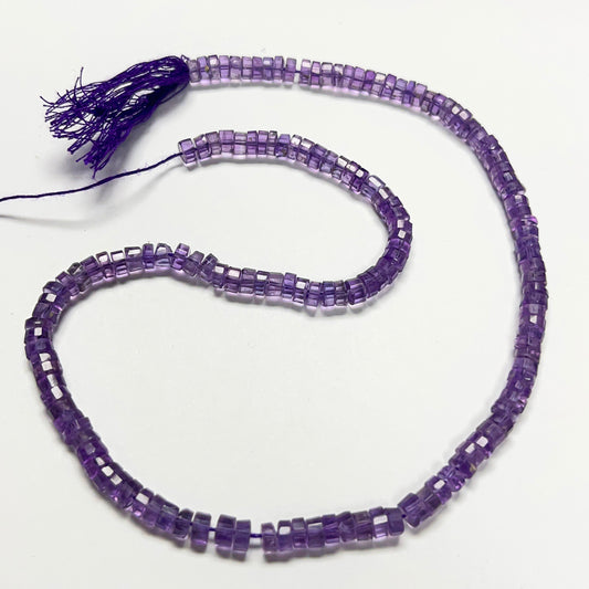 2–3.5mm x 4–5mm Faceted Amethyst Tires 14.5 inch ~143 pcs/strand