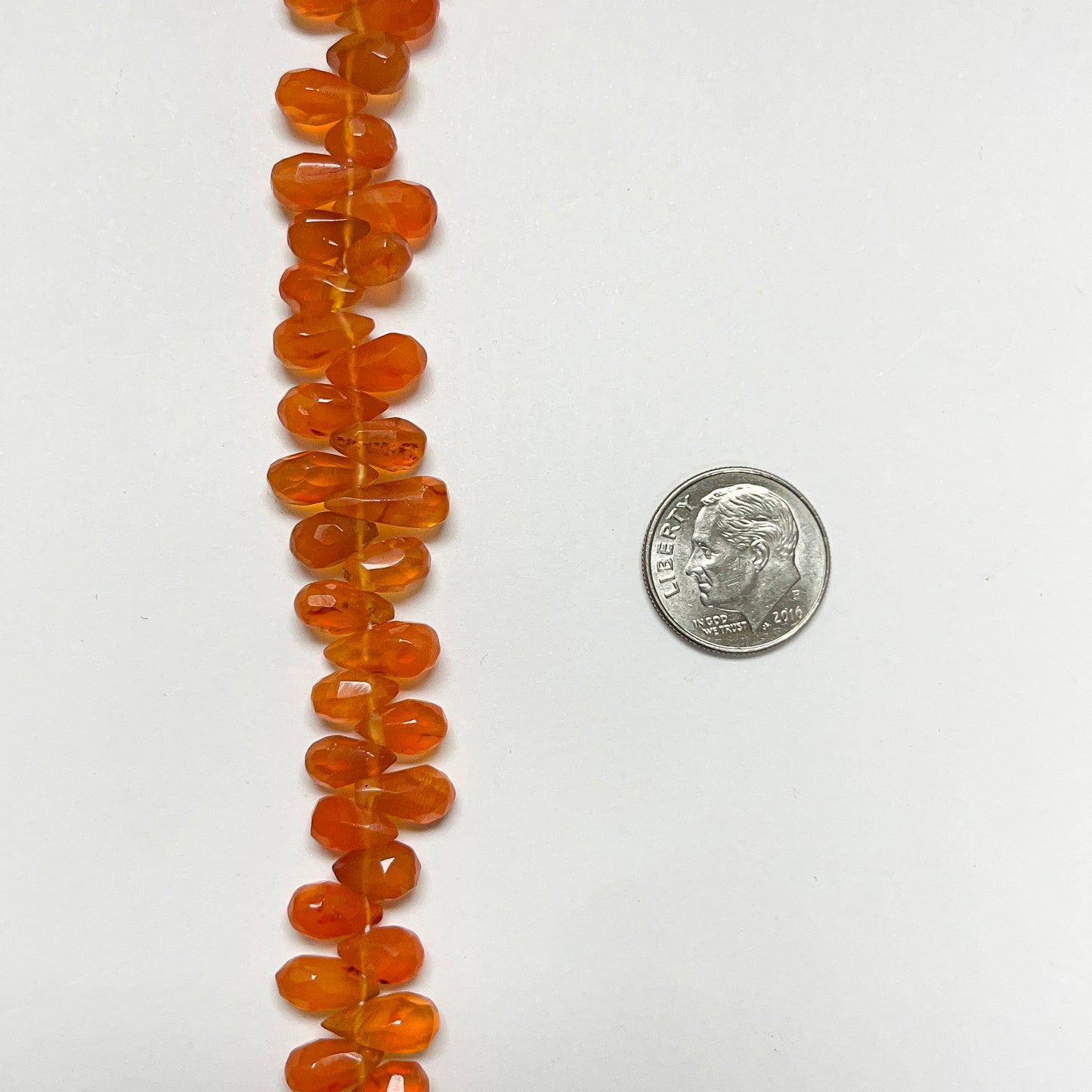4.5–5mm x 8–10mm Faceted Carnelian Drops 15 inch ~110 pcs/strand