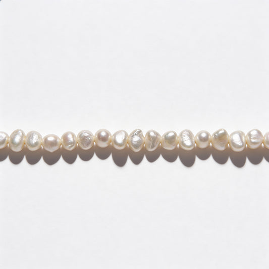 4mm Freshwater Smooth Potato Pearls 15.5 - 16 inch 97-100 pcs/strand
