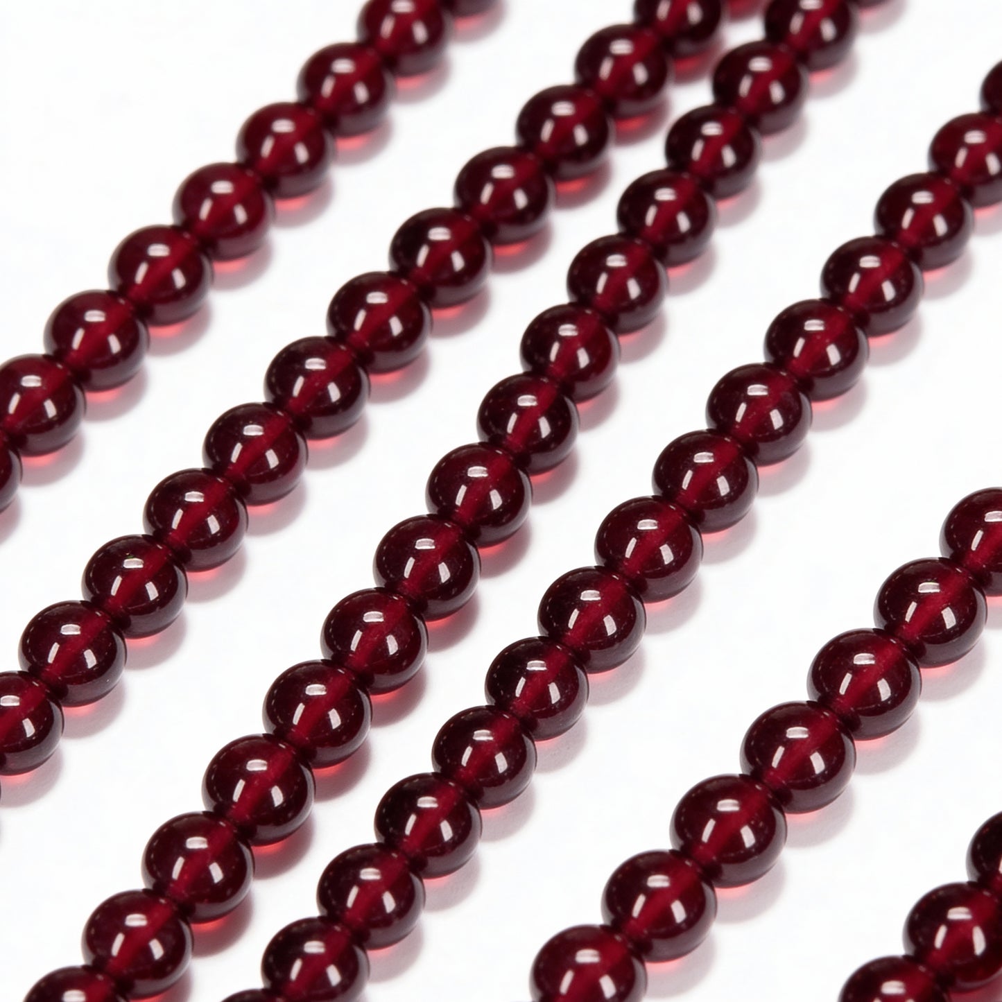 4mm Smooth AAA-Quality Garnet Beads 16 inch 118-120 pcs/strand