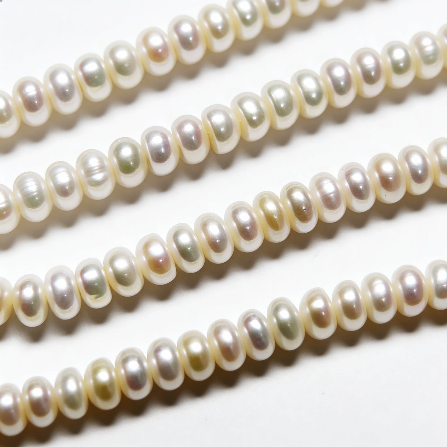 3mm Smooth Freshwater Rondelle Pearls 140-150 pcs/strand