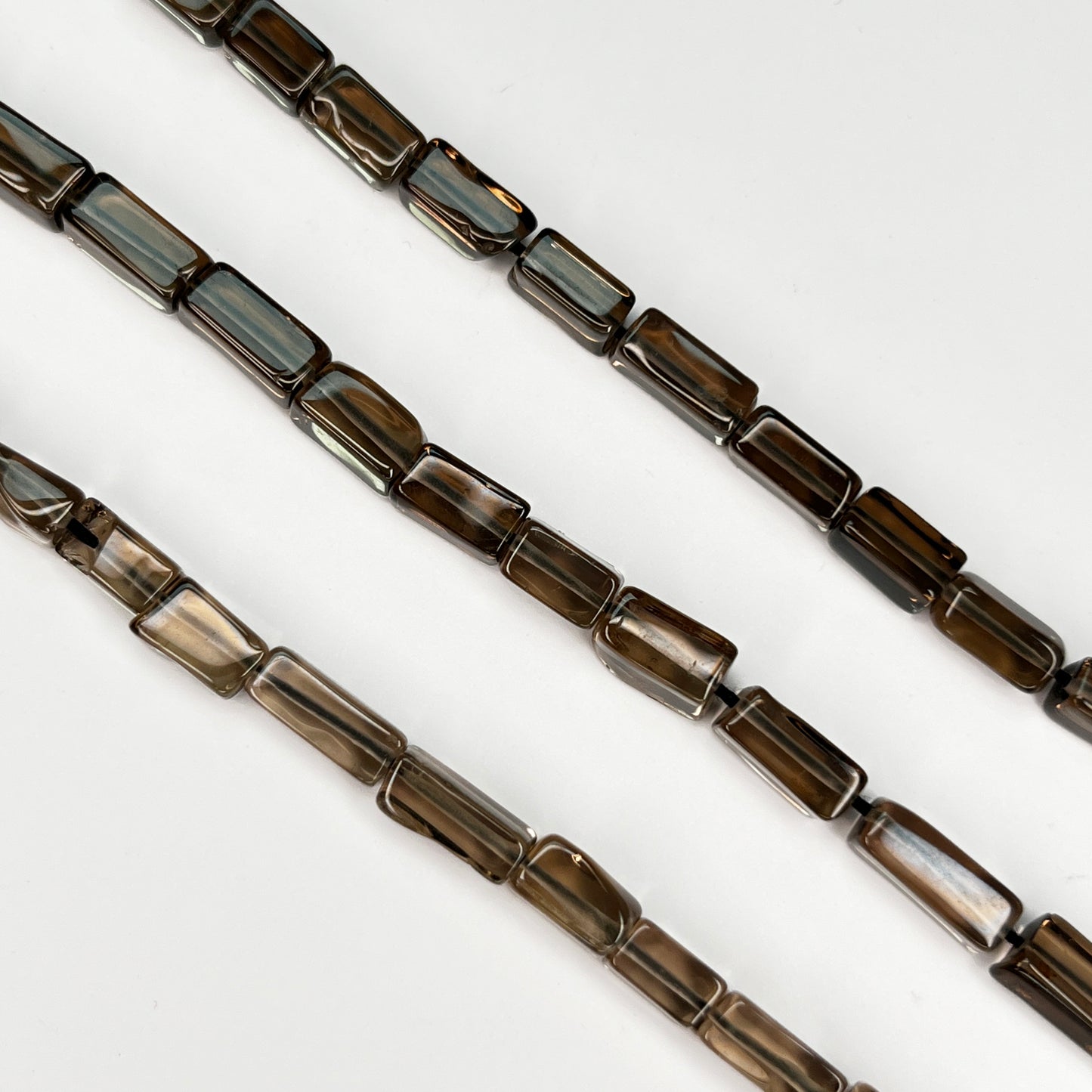 4-7mm Smooth Smoky Topaz Heishe Square 16 inch 46-48 pcs/strand