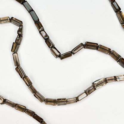 4-7mm Smooth Smoky Topaz Heishe Square 16 inch 46-48 pcs/strand