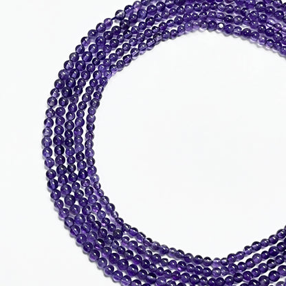 3–3.5mm Smooth Round Amethyst – 15 inch, 98 pcs/strand AAA High Quality