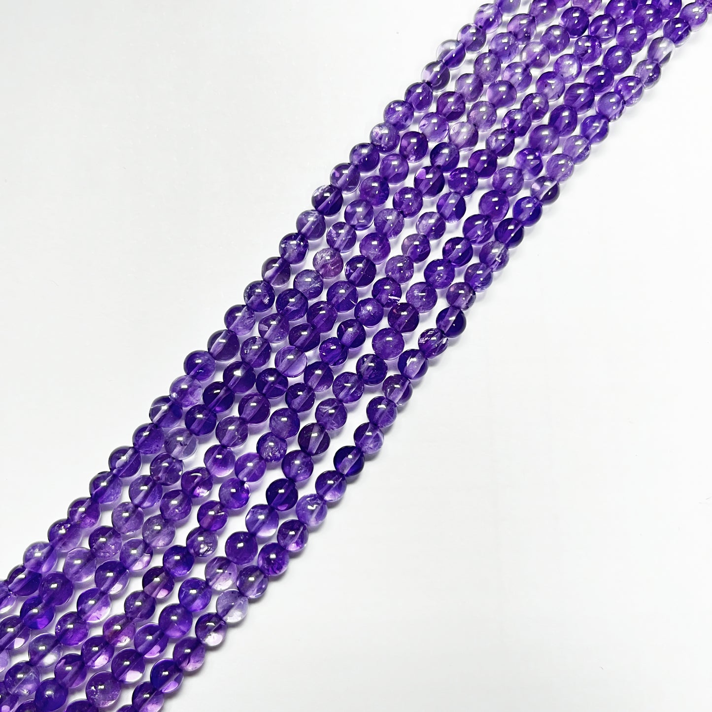 5–5.4mm Smooth Round Amethyst – 14.5 inch, 76 pcs/strand AAA High Quality
