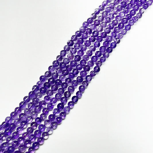 5–5.4mm Smooth Round Amethyst – 14.5 inch, 76 pcs/strand AAA High Quality