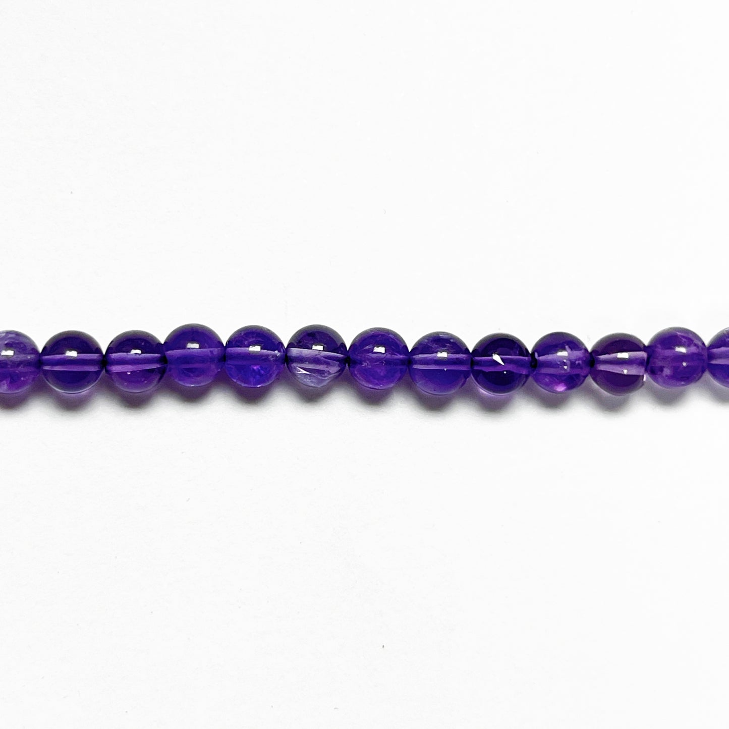 5–5.4mm Smooth Round Amethyst – 14.5 inch, 76 pcs/strand AAA High Quality