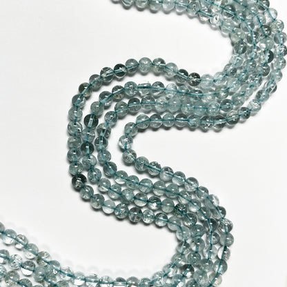 6.5–7mm Smooth Round Aquamarine 14.5 inch 58–60 pcs/strand AAA High Quality