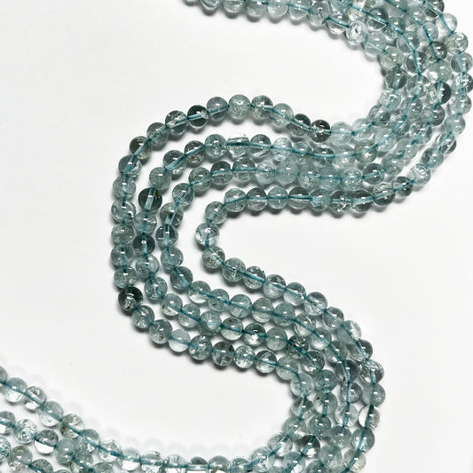 6.5–7mm Smooth Round Aquamarine 14.5 inch 58–60 pcs/strand AAA High Quality