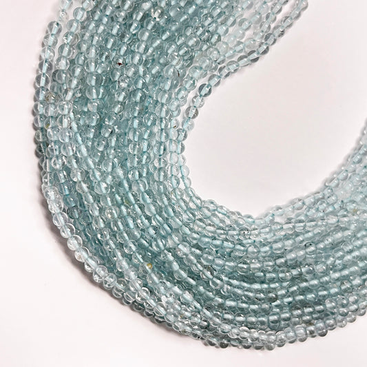 4mm Smooth Round Aquamarine 14.5 inch 102 pcs/strand AAA High Quality