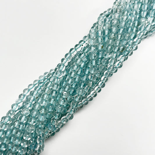 4.1–4.5mm Smooth Round Aquamarine 14 inch 92 pcs/strand AAA High Quality