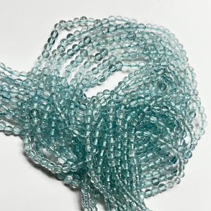 3–3.5mm Smooth Round Aquamarine 15 inch 115 pcs/strand AAA High Quality