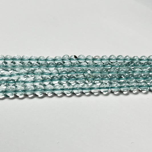 5-5.5mm Smooth Swiss Blue Topaz Round 14.5 inch 70-73 pcs/strand AAA High Quality