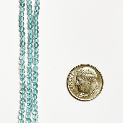 2.5-2.9mm Smooth Swiss Blue Round Topaz 15 inch 138-140 pcs/strand