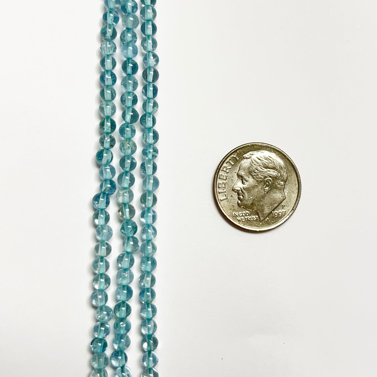 3mm Smooth Swiss Blue Topaz Round 15 inch 138-140 pcs / strand