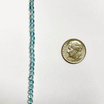 3mm Smooth Swiss Blue Topaz Round 15 inch 138-140 pcs / strand