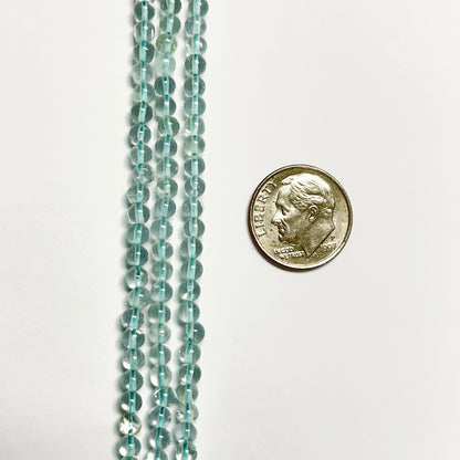 3.5mm Smooth Swiss Blue Topaz Round 14.5 inch 100-105 pcs/strand