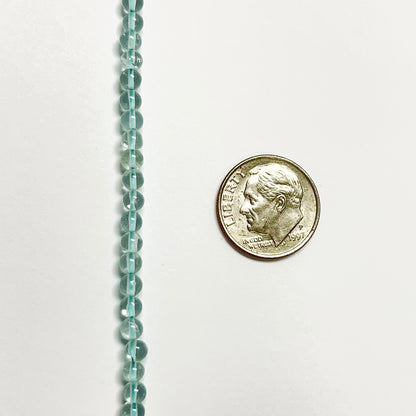 3.5mm Smooth Swiss Blue Topaz Round 14.5 inch 100-105 pcs/strand