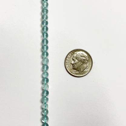 4.1-4.5mm Smooth Swiss Blue Topaz Round 14.5 inch 80-85 pcs/strand