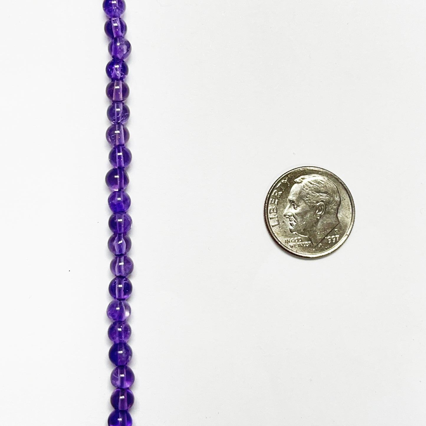 4.5–4.9mm Smooth Round Amethyst – 14.5 inch, 86 pcs/strand AAA High Quality