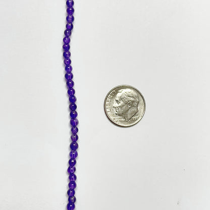 3–3.5mm Smooth Round Amethyst – 15 inch, 98 pcs/strand AAA High Quality