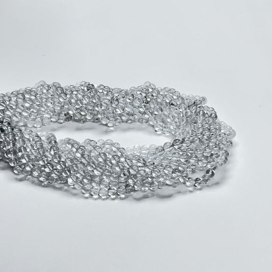 4mm Smooth Round Clear Quartz 14 inch 97 pcs/strand AAA High Quality