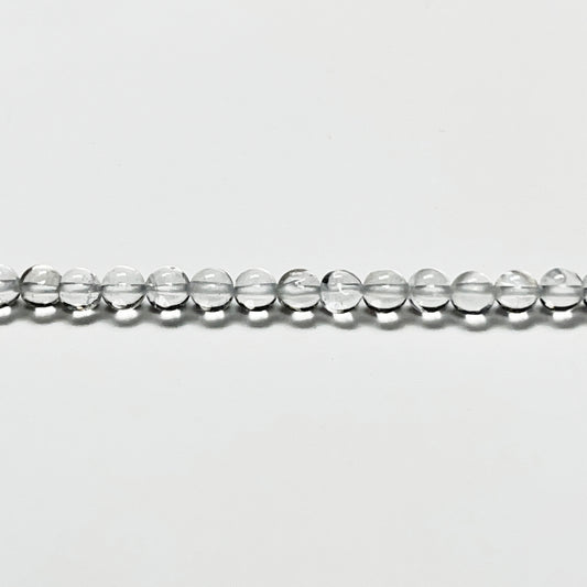 3.5–3.9mm Smooth Round Clear Quartz 14.2 inch 107 pcs/strand AAA High Quality