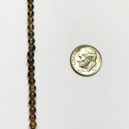 4mm Smooth Round Smoky Quartz 14 inch 97 pcs/strand AAA High Quality