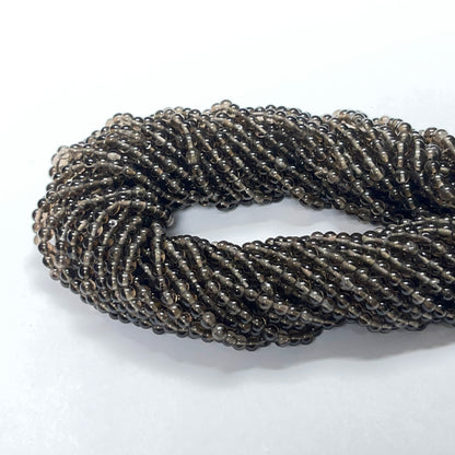 3.6–3.9mm Smooth Round Smoky Quartz 13.5 inch 92 pcs/strand AAA High Quality