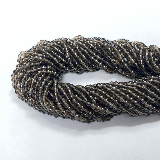 3.6–3.9mm Smooth Round Smoky Quartz 13.5 inch 92 pcs/strand AAA High Quality
